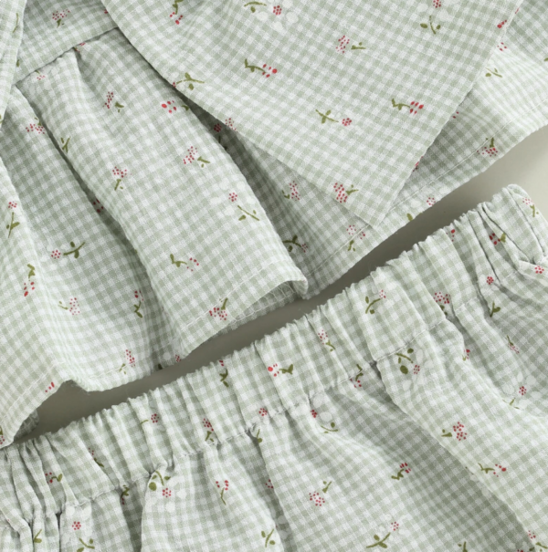 Itty Bitty Green Ditsy Floral Bow Detail Set - Image 5