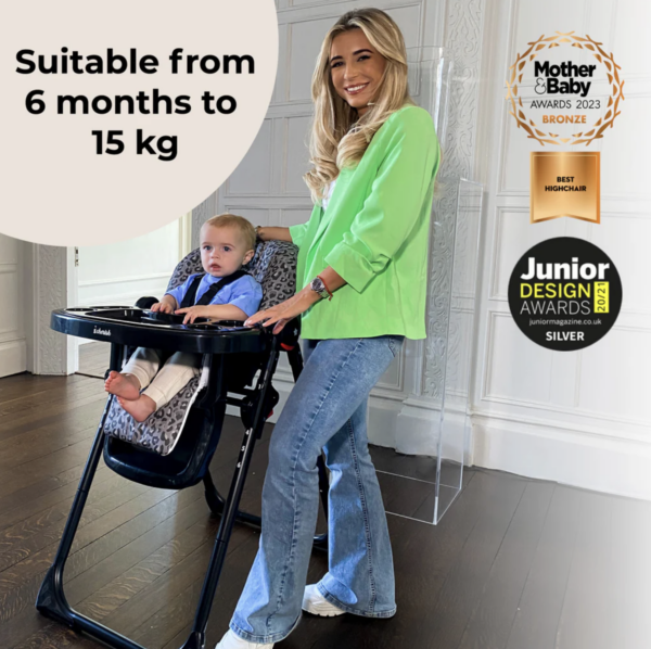 MBHC8 Premium Highchair - Dani Dyer Black Leopard - Image 7