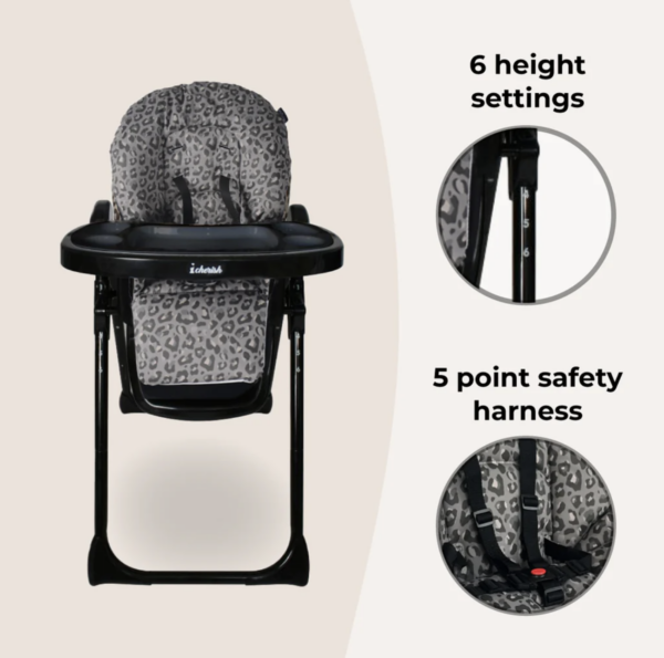 MBHC8 Premium Highchair - Dani Dyer Black Leopard - Image 9