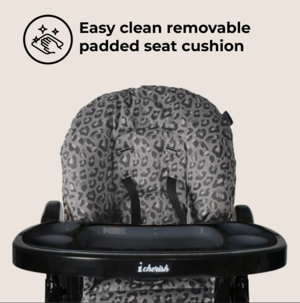 MBHC8 Premium Highchair - Dani Dyer Black Leopard - Image 5