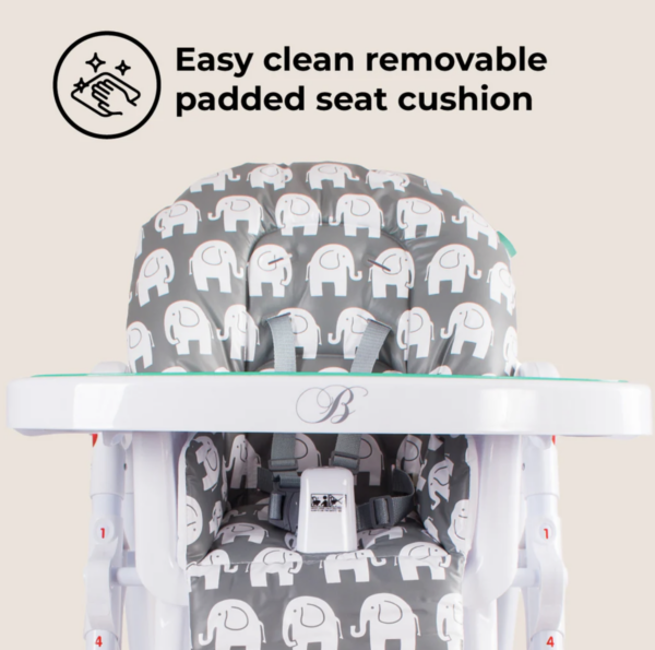 MBHC8 Premium Highchair - Billie Faiers Elephants - Image 9
