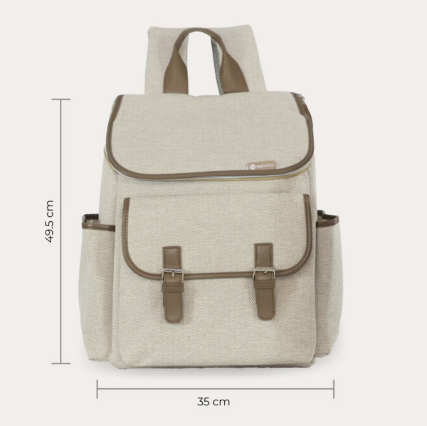 Backpack Changing Bag (Oatmeal Herringbone) - Image 3