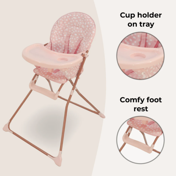 MBHC1 Compact Highchair - Pink Dalmatian - Image 4