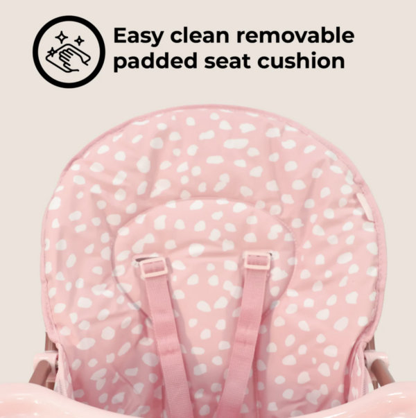 MBHC1 Compact Highchair - Pink Dalmatian - Image 6