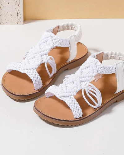 Itty Bitty White Dreamcatcher Sandals