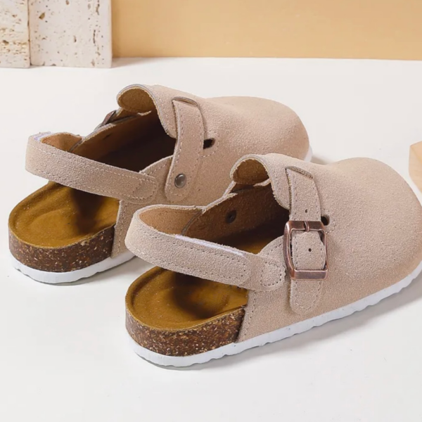 Itty Bitty Cream Suedette Clogs - Image 5