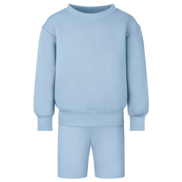 Itty Bitty Personalised oversized Sweatshirt & Short Set in Sky Blue - Image 2