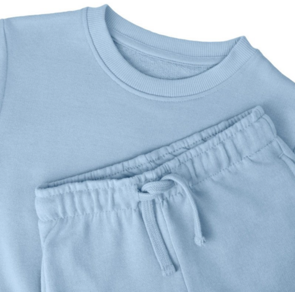 Itty Bitty Personalised oversized Sweatshirt & Short Set in Sky Blue - Image 3