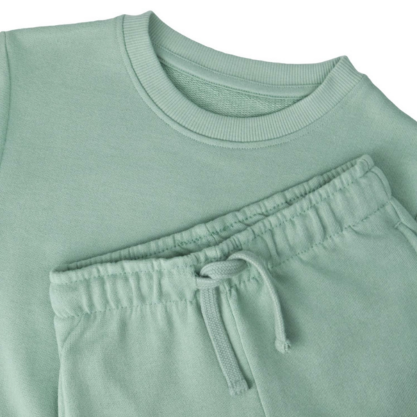 Itty Bitty Personalised oversized Sweatshirt & Short Set in Mineral Green - Image 3