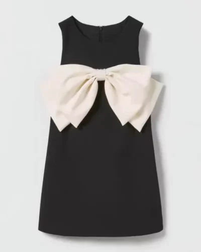 Itty Bitty Black & White Statement Bow Dress