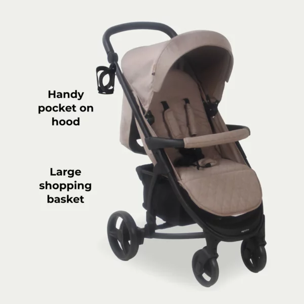 MB200i 3-in-1 Travel System with i-Size Car Seat - Mink - Image 4