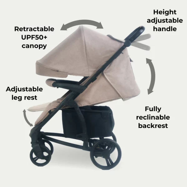 MB200i 3-in-1 Travel System with i-Size Car Seat - Mink - Image 7