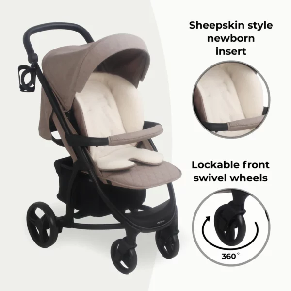 MB200i 3-in-1 Travel System with i-Size Car Seat - Mink - Image 6