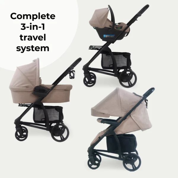 MB200i 3-in-1 Travel System with i-Size Car Seat - Mink - Image 5