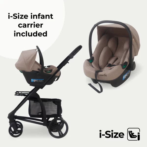 MB200i 3-in-1 Travel System with i-Size Car Seat - Mink - Image 3