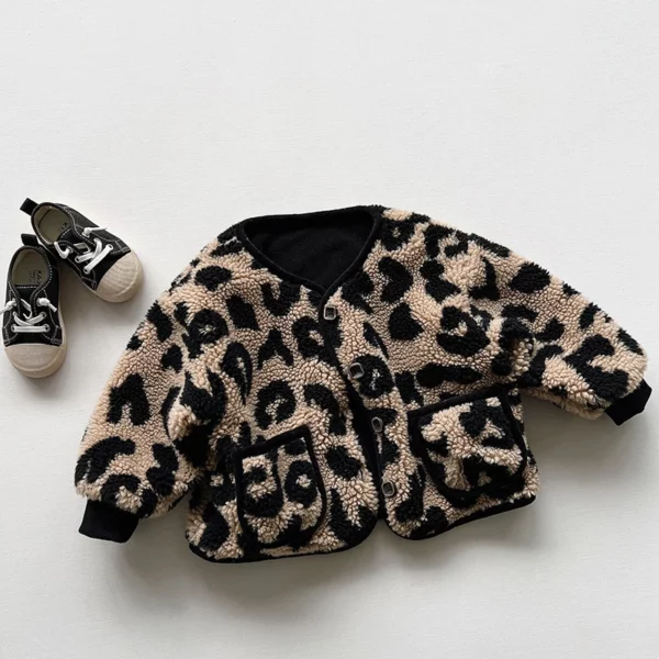 Itty Bitty Leopard Teddy Bomber Jacket