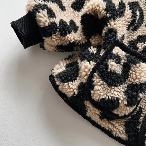Itty Bitty Leopard Teddy Bomber Jacket - Image 4