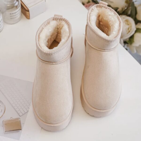Itty Bitty Women's Light Beige Dipper Chunky Boots - Image 2