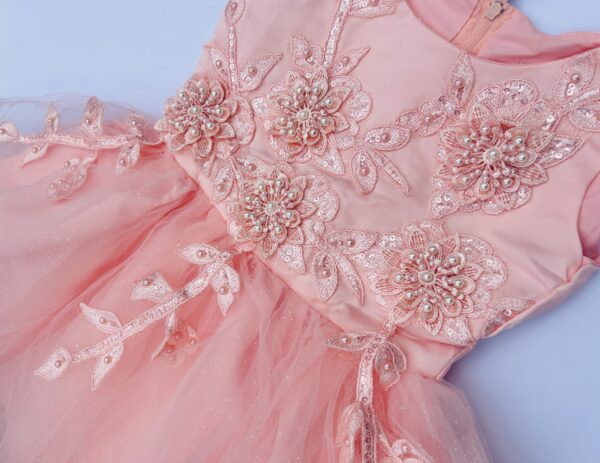 Itty Bitty Isla  Pink Sparkle and Pearl Tulle dress - Image 6