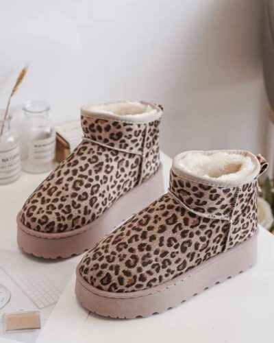 Itty Bitty Women's Leopard Print Dipper Chunky Boots