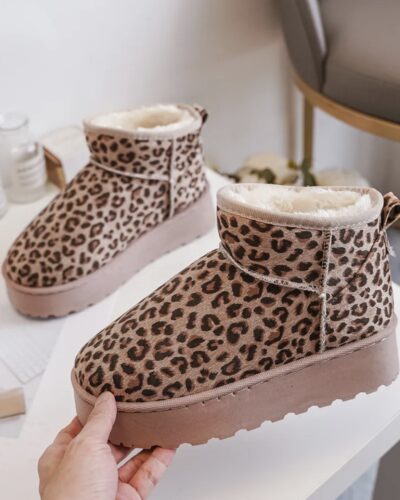 Itty Bitty Leopard Print Snuggle Boots