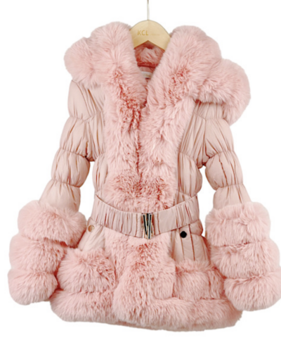 Itty Bitty Pink Faux Fur Jolene Coat
