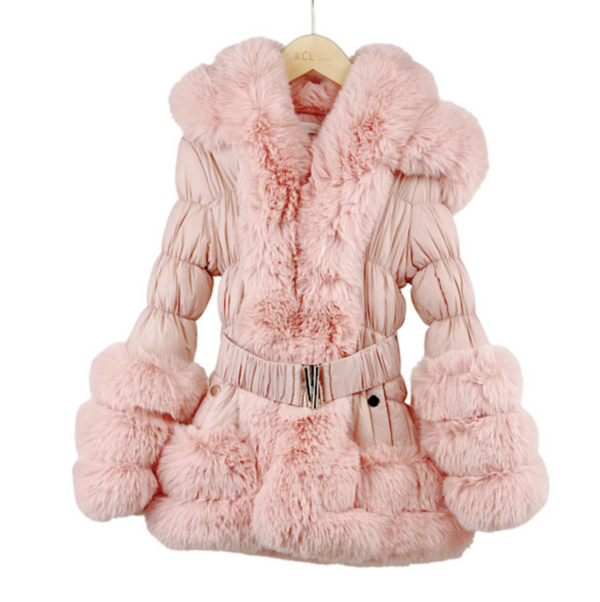 Itty Bitty Pink Faux Fur Jolene Coat