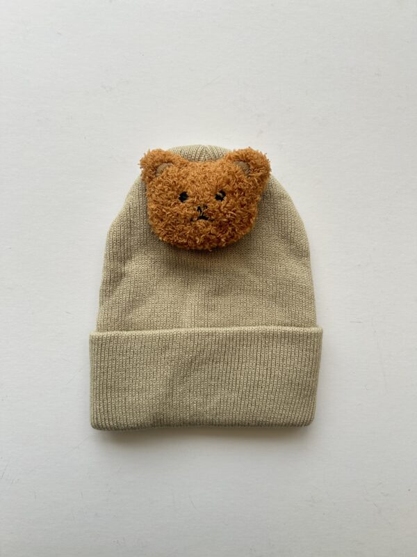 Itty Bitty Beige Teddy Bear Head Hat
