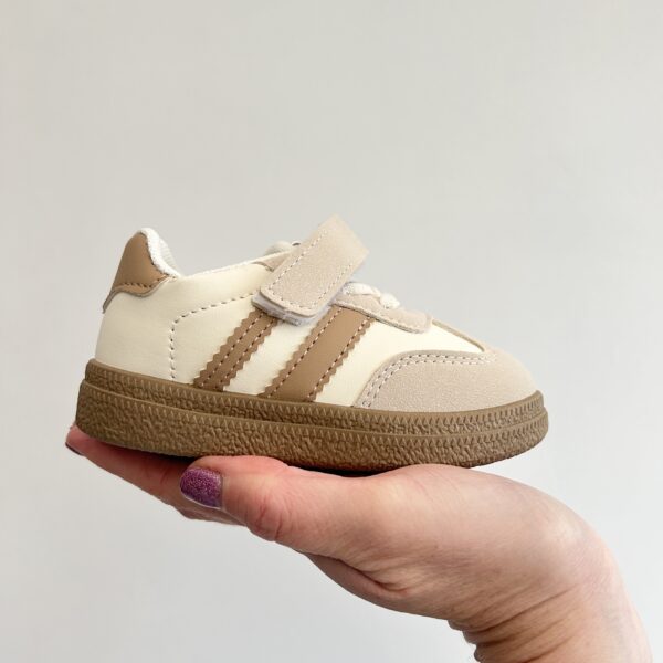Itty Bitty Beige Samba Kids Stripe trainers - Image 4