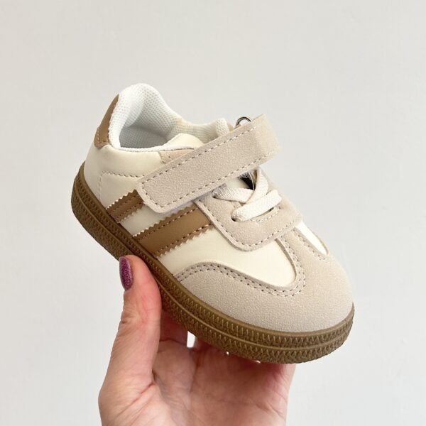 Itty Bitty Beige Samba Kids Stripe trainers - Image 5