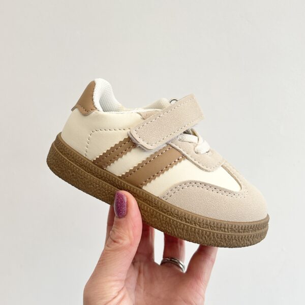 Itty Bitty Beige Samba Kids Stripe trainers - Image 6