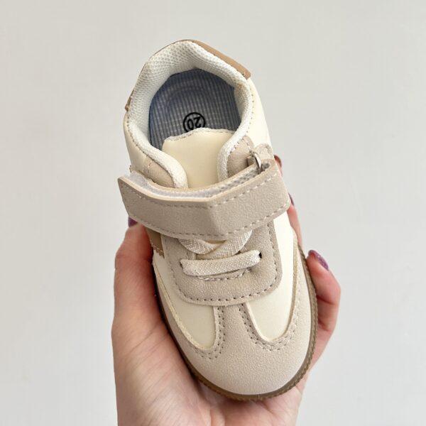 Itty Bitty Beige Samba Kids Stripe trainers - Image 3