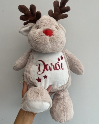Itty Bitty Personalised Reindeer Teddy/Pyjama Case