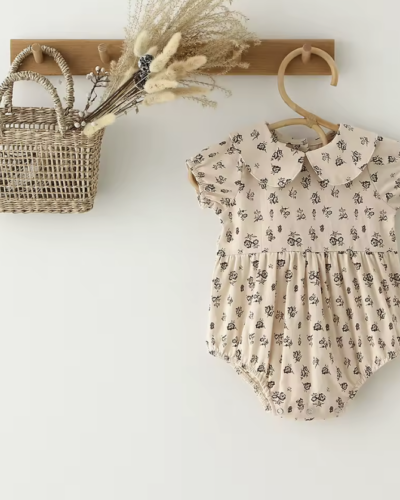 Itty Bitty Cream Floral Romper