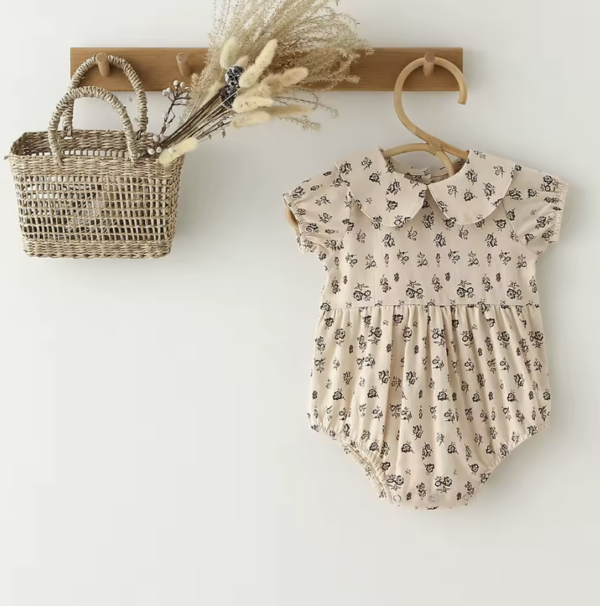 Itty Bitty Cream Floral Romper