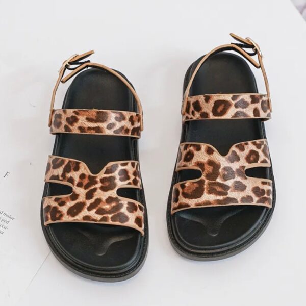 Itty Bitty Leopard Gladiator Buckle Strap Sandals