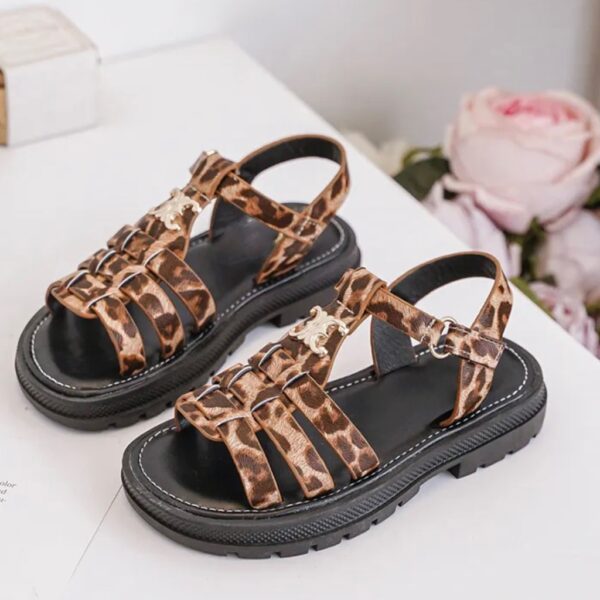 Itty Bitty Leopard Celina Chunky Sole Sandals - Image 2