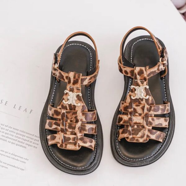 Itty Bitty Leopard Celina Chunky Sole Sandals