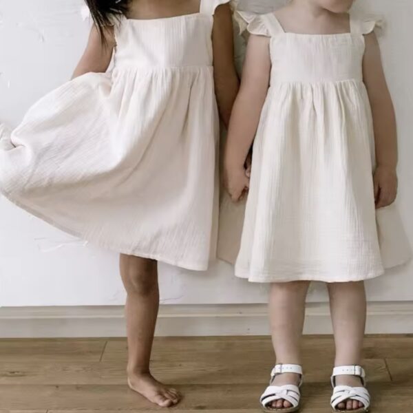 Itty Bitty Natural Cheesecloth Dress - Image 4