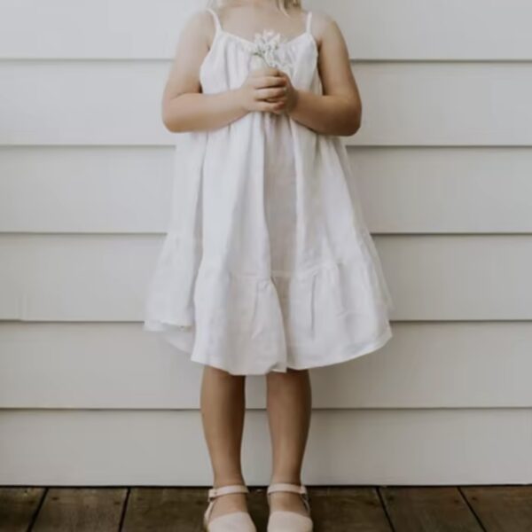 Itty Bitty White Cotton Summer Dress - Image 4