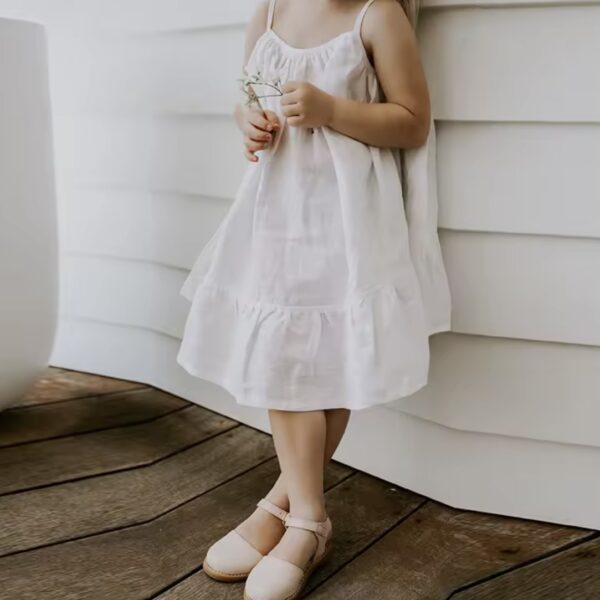 Itty Bitty White Cotton Summer Dress - Image 3