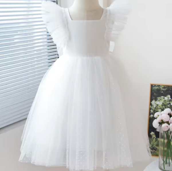 Itty Bitty White Sofia Tulle Dress - Image 3