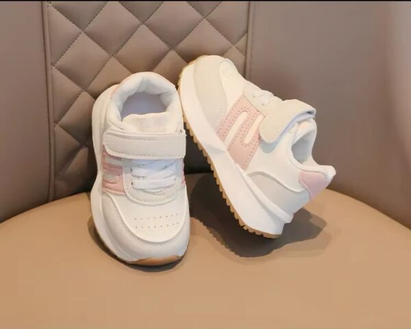 Itty Bitty White & Pink Detail Trainers - Image 2