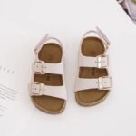 Itty Bitty Pink & Gold Double Buckle Sandals