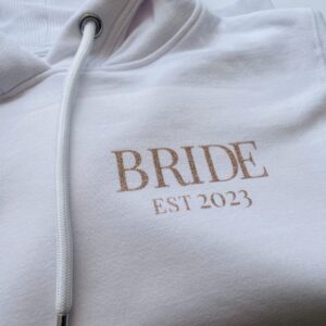 Itty Bitty Women's White & Rose Gold Bride Hoodie