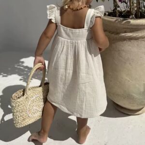 Baby Girl Dresses UK — Boutique Collection for Your Little Princess 13 Itty Bitty Natural Cheesecloth Dress