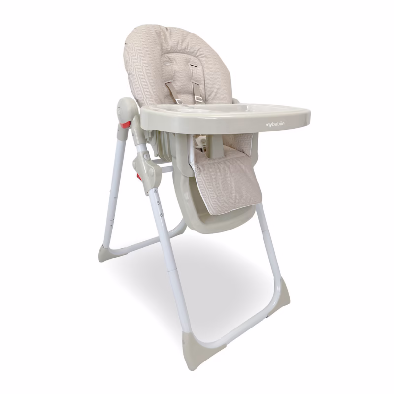 My Babiie Oatmeal Herringbone Premium Highchair