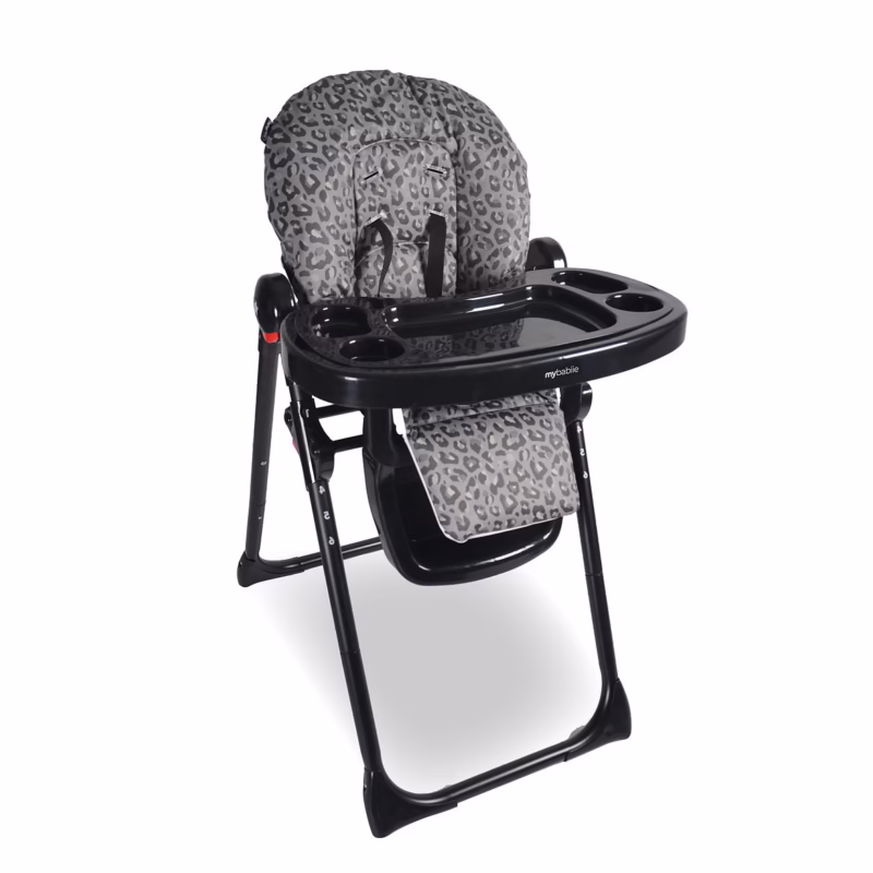 My Babiie Black Leopard Premium Highchair
