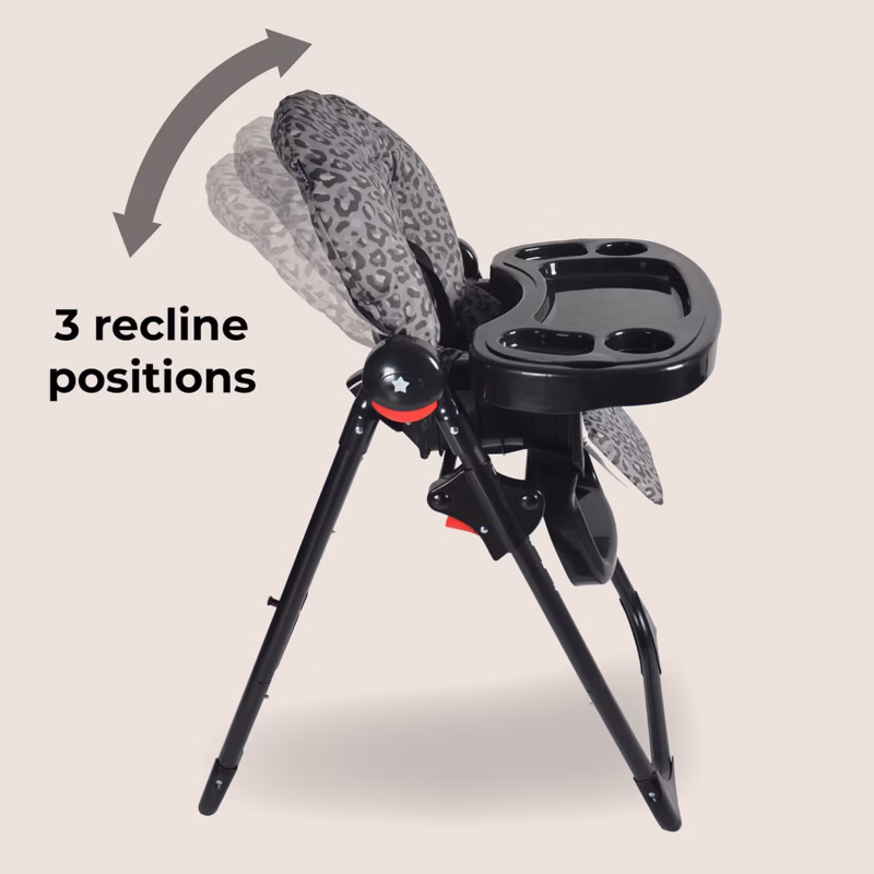 My Babiie Black Leopard Premium Highchair