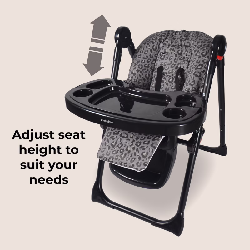 My Babiie Black Leopard Premium Highchair